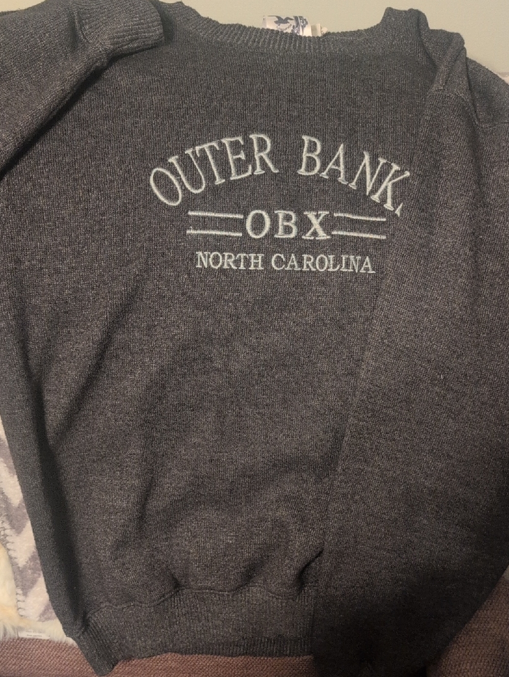 OBX North Carolina Men's Charcoal Crewneck Sweater